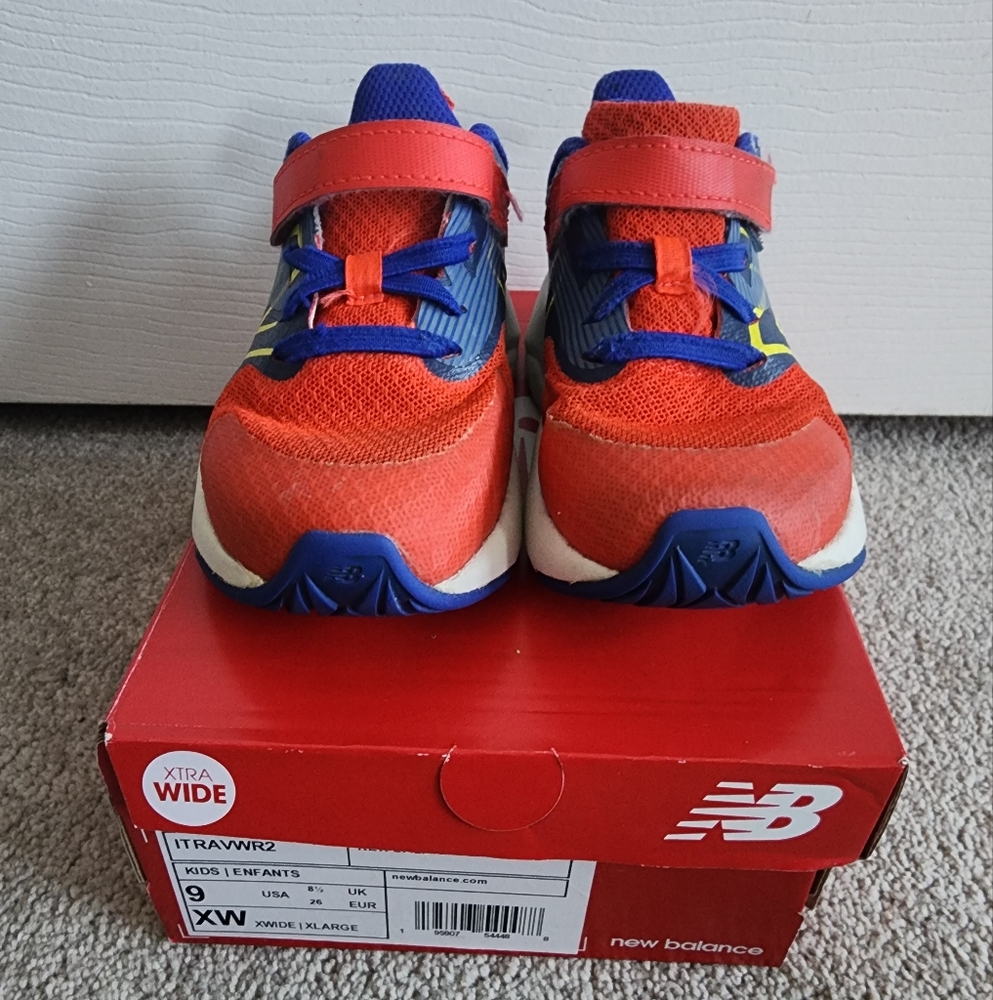 Extra Wide New Balance Kids' Red and Blue Sneakers